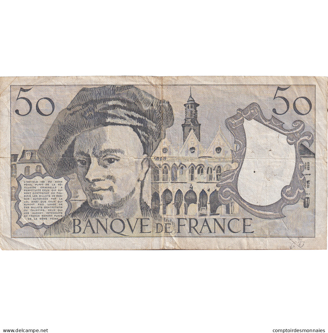 France, 50 Francs, Quentin De La Tour, 1979, Q.15, TB+, Fayette:67.4, KM:152a - 50 F 1976-1992 ''quentin De La Tour''