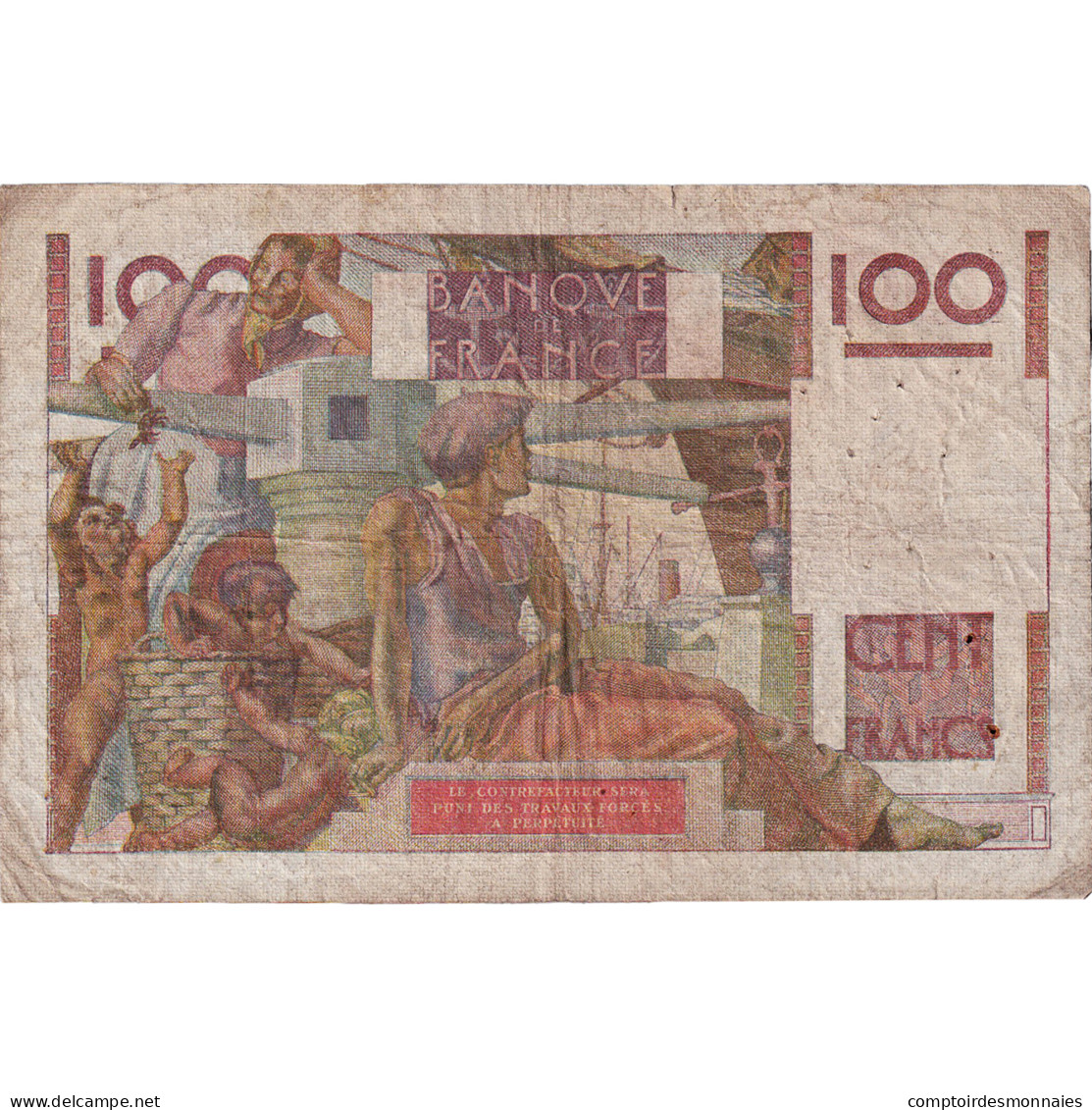 France, 100 Francs, Jeune Paysan, 1945, Q.3, TB, Fayette:28.1, KM:128a - 100 F 1945-1954 ''Jeune Paysan''