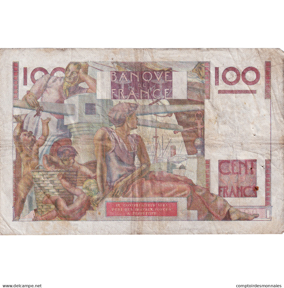 France, 100 Francs, Jeune Paysan, 1946, M.114, TB, Fayette:28.9, KM:128a - 100 F 1945-1954 ''Jeune Paysan''