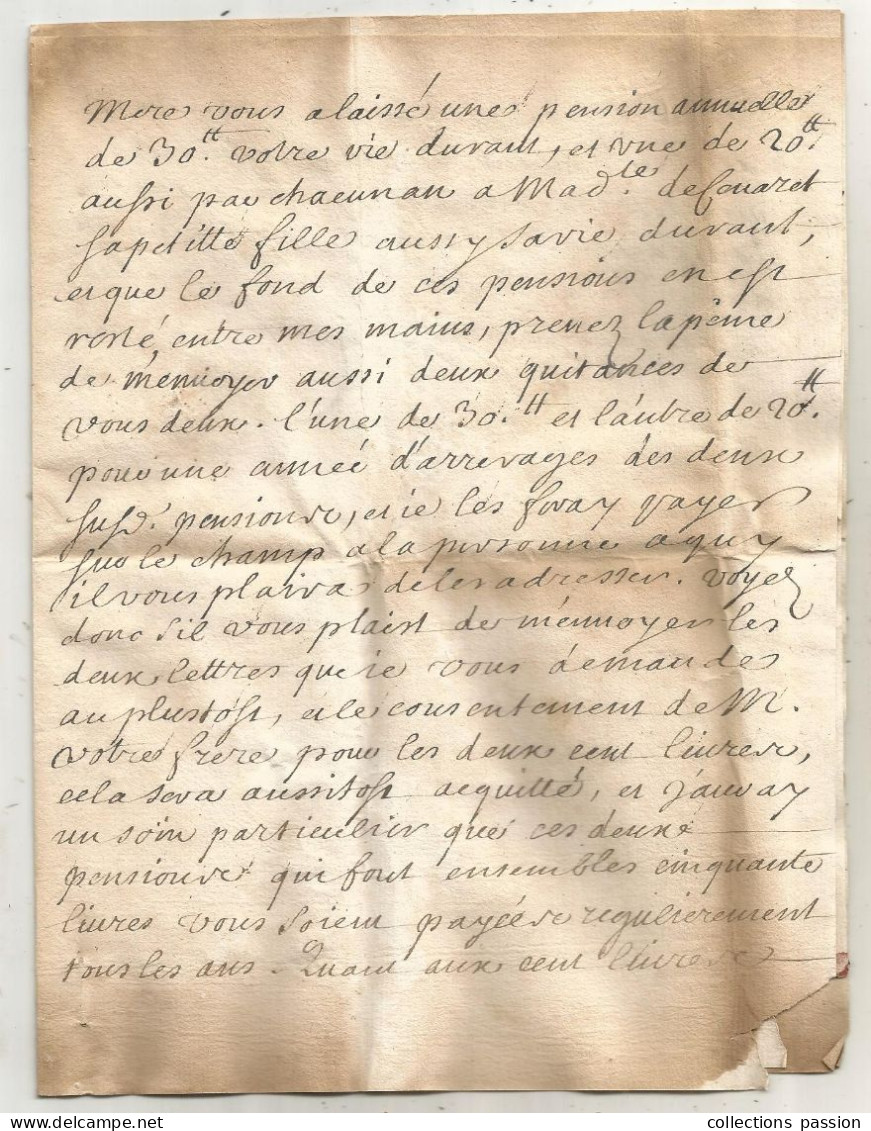 lettre 6 pages, préphilatélie, précurseurs XVIII e siècle, 1719, PARIS, 7 scans