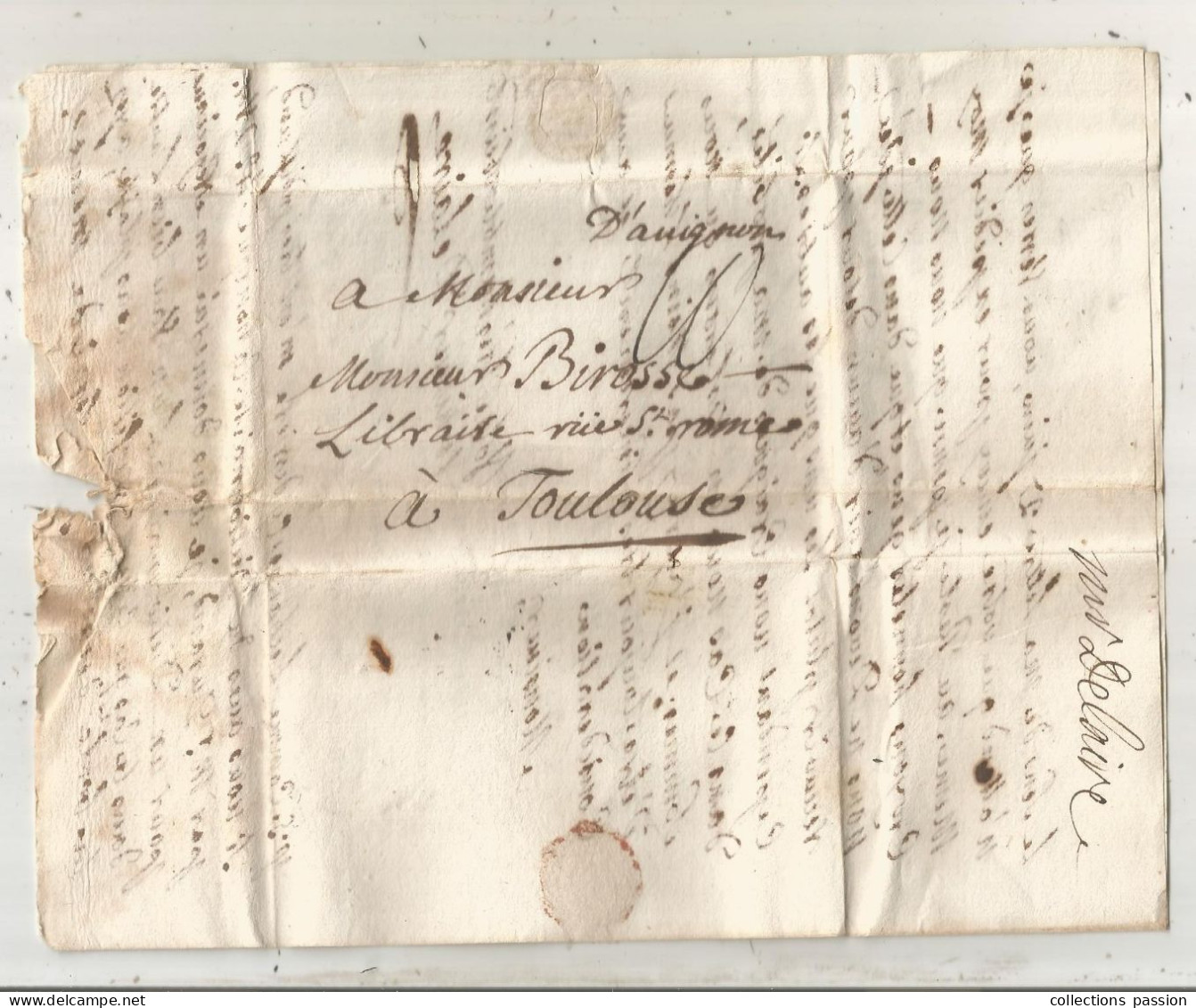 Lettre , Préphilatélie, Précurseurs XVIII E Siècle, 1764, AVIGNON, 3 Scans - 1701-1800: Precursores XVIII