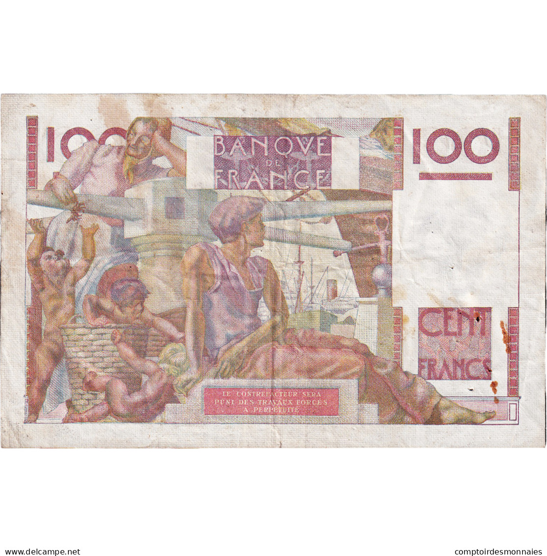 France, 100 Francs, Jeune Paysan, 1946, X.155, TB, Fayette:28.11, KM:128a - 100 F 1945-1954 ''Jeune Paysan''