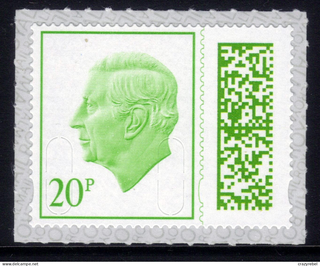 GB 2023 KC 3rd 20p Green Barcoded Machin Umm MAIL ( 1347 ) - Ongebruikt