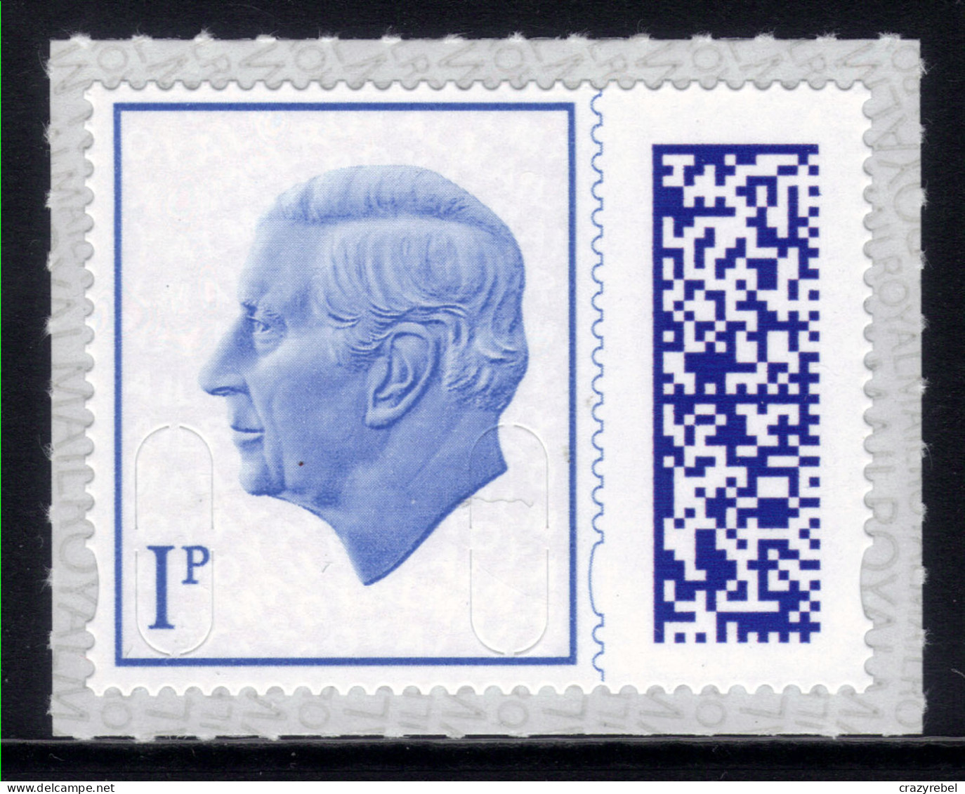 GB 2023 KC 3rd 1p Blue Barcoded Machin Umm MAIL ( M593 ) - Unused Stamps