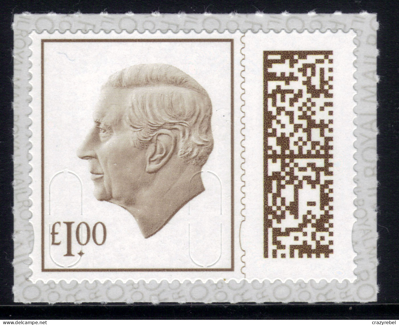 GB 2023 KC 3rd £1 Brown Barcoded Machin Umm MAIL ( L86 ) - Ongebruikt