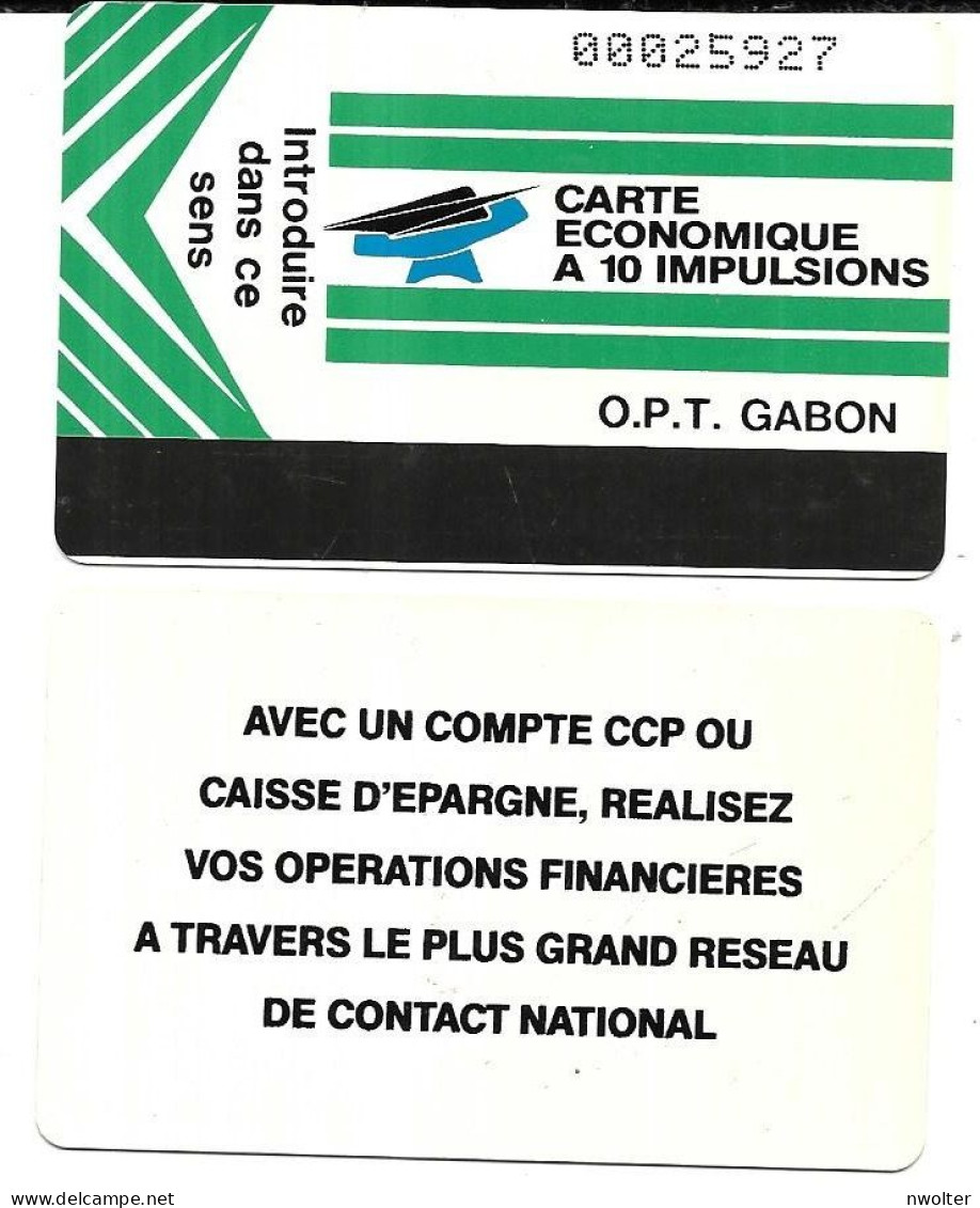 @+ Gabon - 10U Autelca - Verso CCP - Ref : Gab-10 - Gabun
