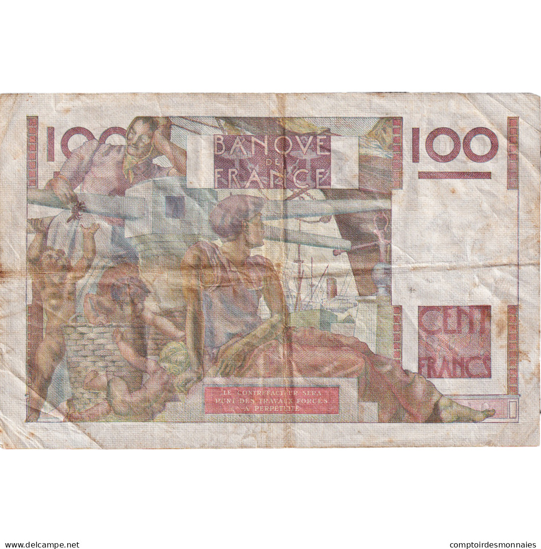 France, 100 Francs, Jeune Paysan, 1952, L.488, TB, Fayette:28.34, KM:128d - 100 F 1945-1954 ''Jeune Paysan''