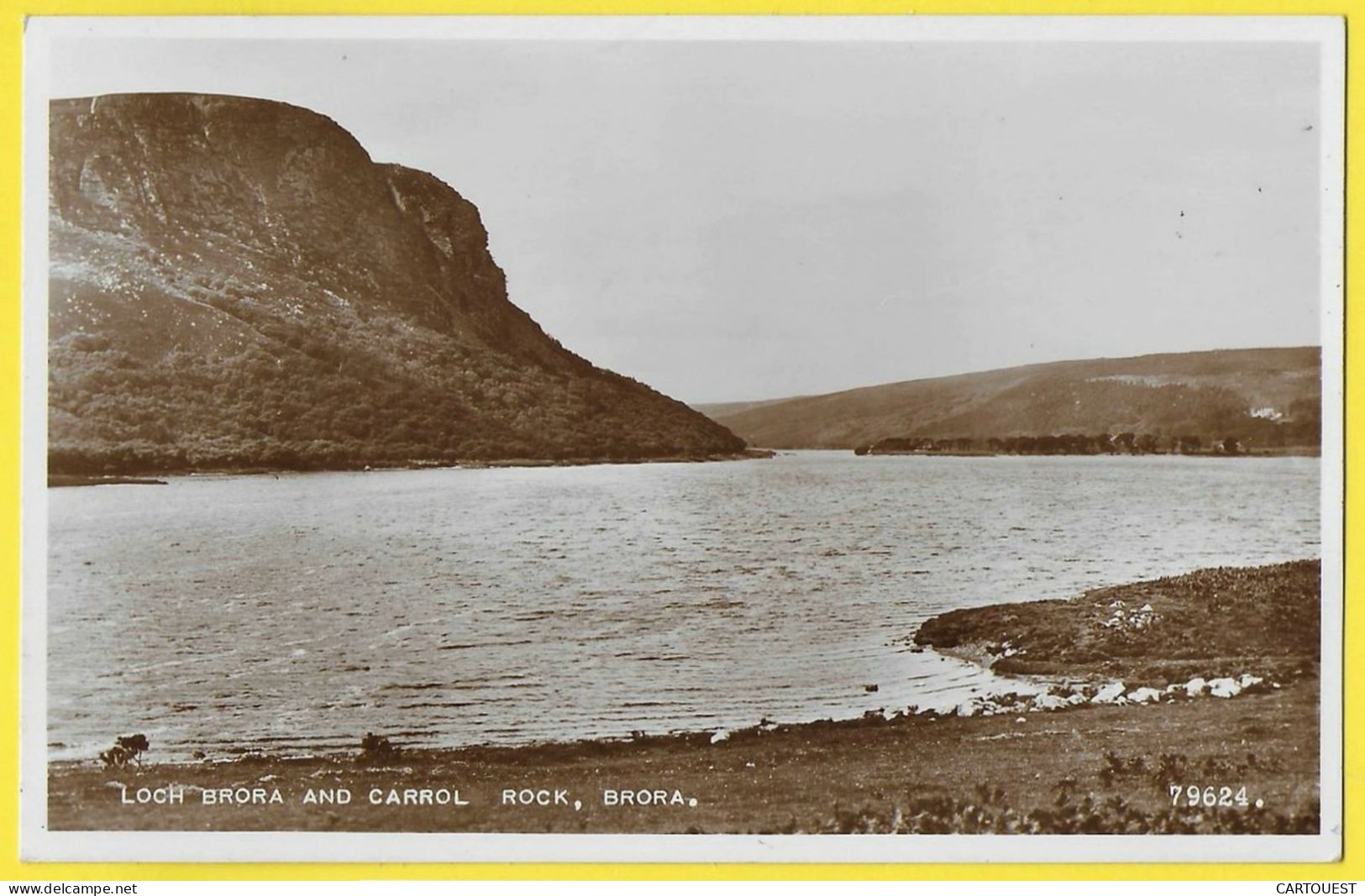 Real Photo Postcard Loch Brora And Carrol Rock -   Brora Sutherland Scotland  - 1963 - Sutherland