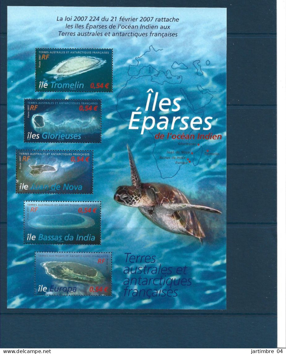 2007 TAAF  BF 18 Ou 472-76** Iles Eparses, Tortue - Hojas Bloque