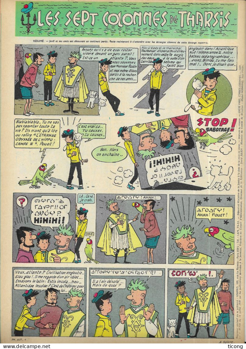 BD FRIPOUNET ET MARISETTE 1963 - JOUR DE FETE CHEZ LES INCAS, MICHEL JAZY, PAUL VI, SYLVAIN ET SYLVETTE, CAP AU COSMOS.. - Fripounet