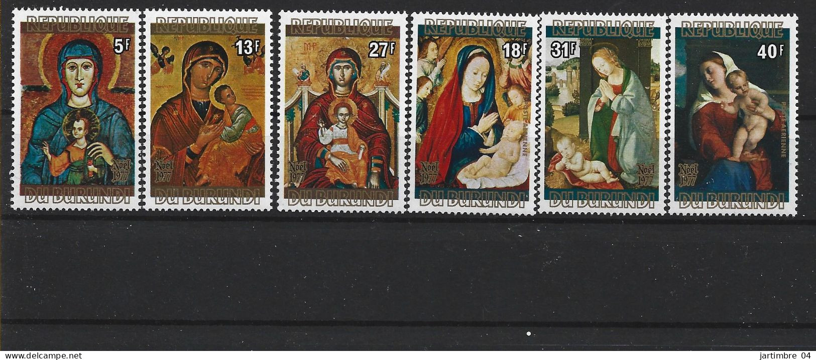 1977 BURUNDI 765-67+ PA 481-83** Tableaux Noël, Côte 12.50 - Nuovi