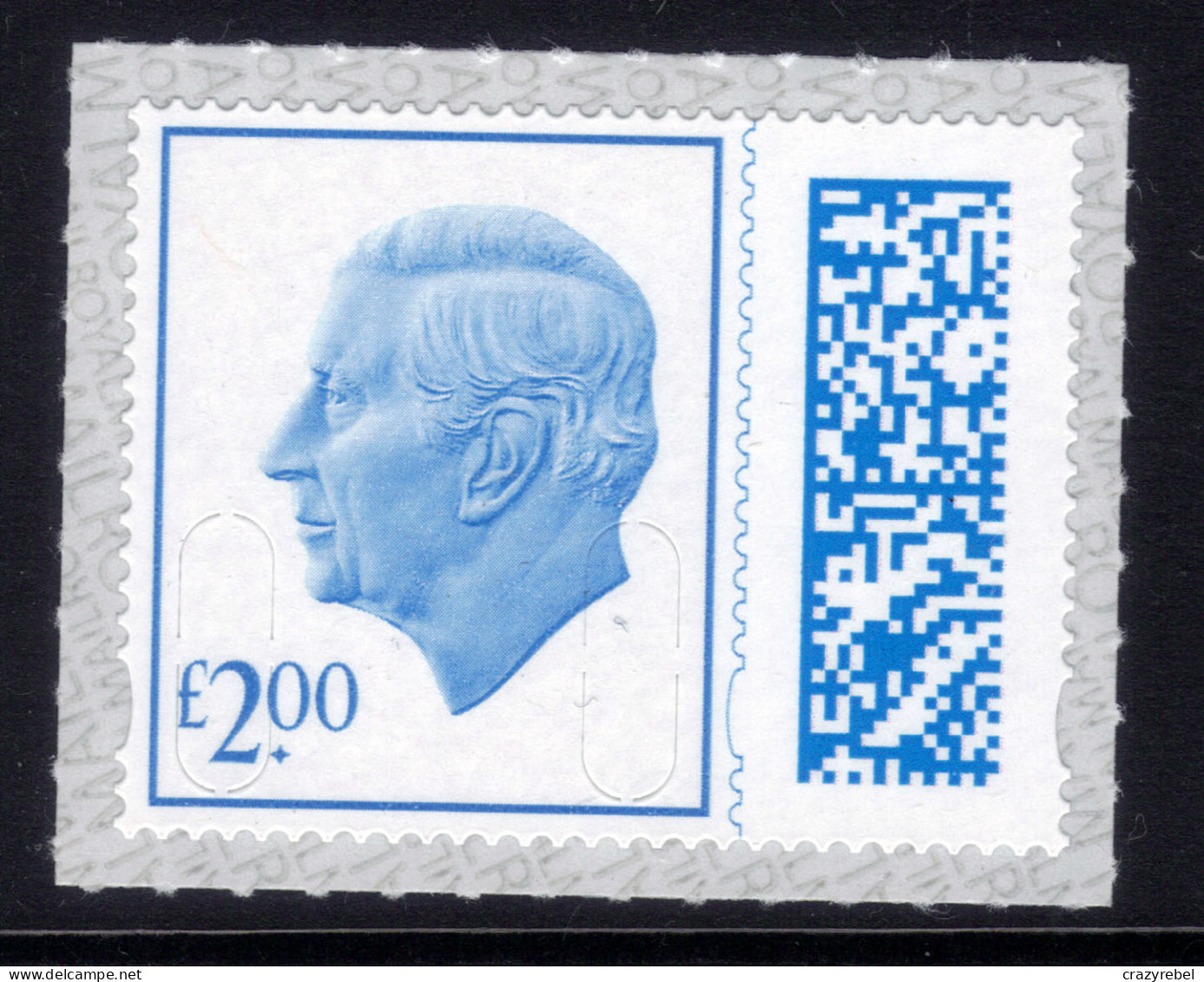 GB 2023 KC 3rd £2 Bright Blue Barcode Machin M23L Umm  ( L1449 ) - Unused Stamps