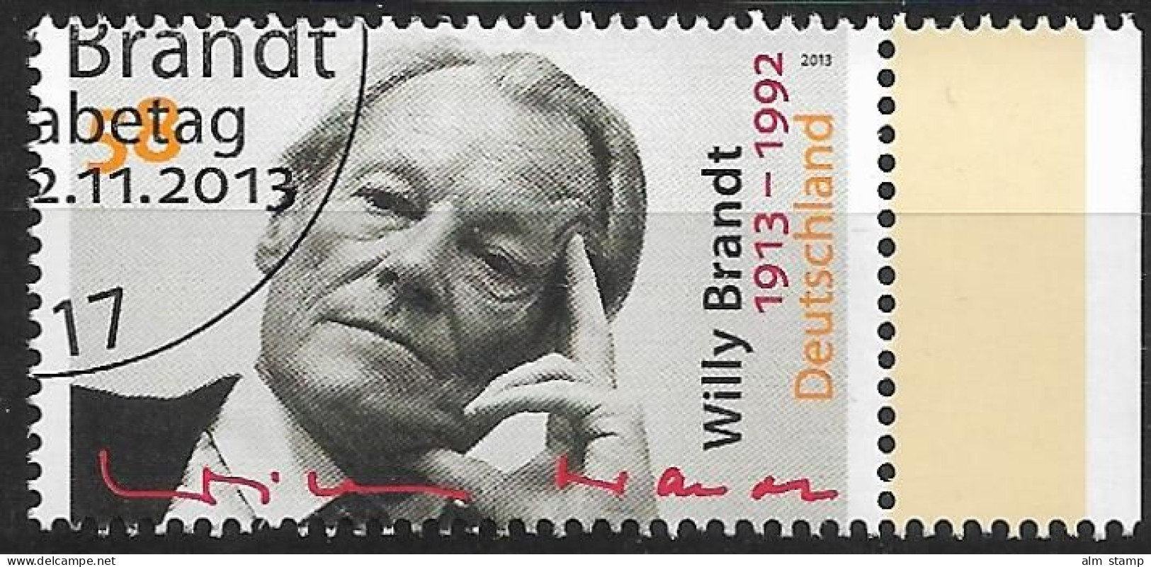 2013 Germany  Deutschland  Mi. 3037 FD-used  Berlin  100. Geburtstag Von Willy Brandt. - Gebraucht