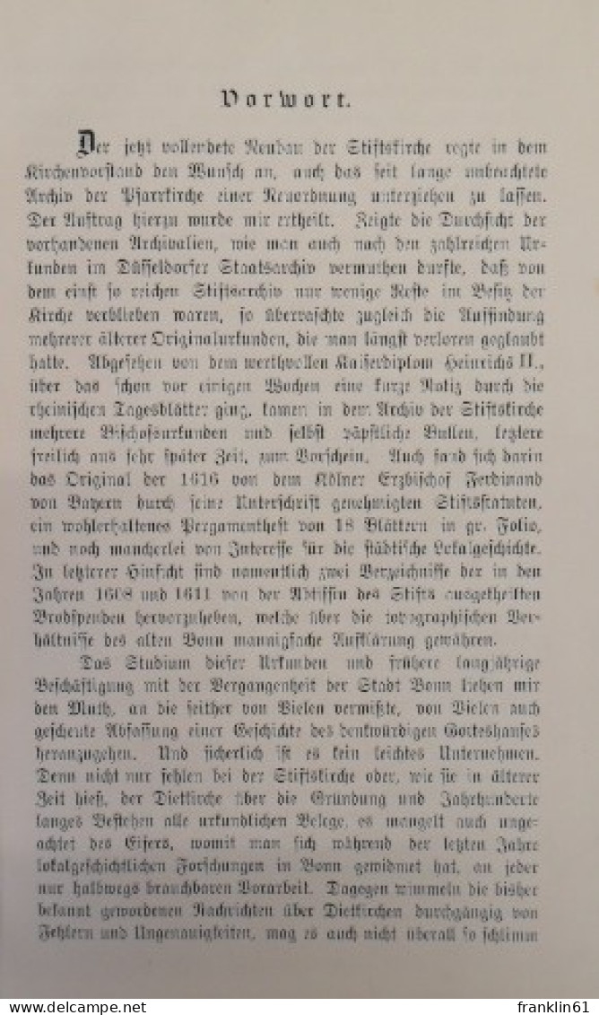 Geschichte Der Stiftskirche Zu Bonn. Im Auftrage Des Kirchenvorstands. - Architectuur