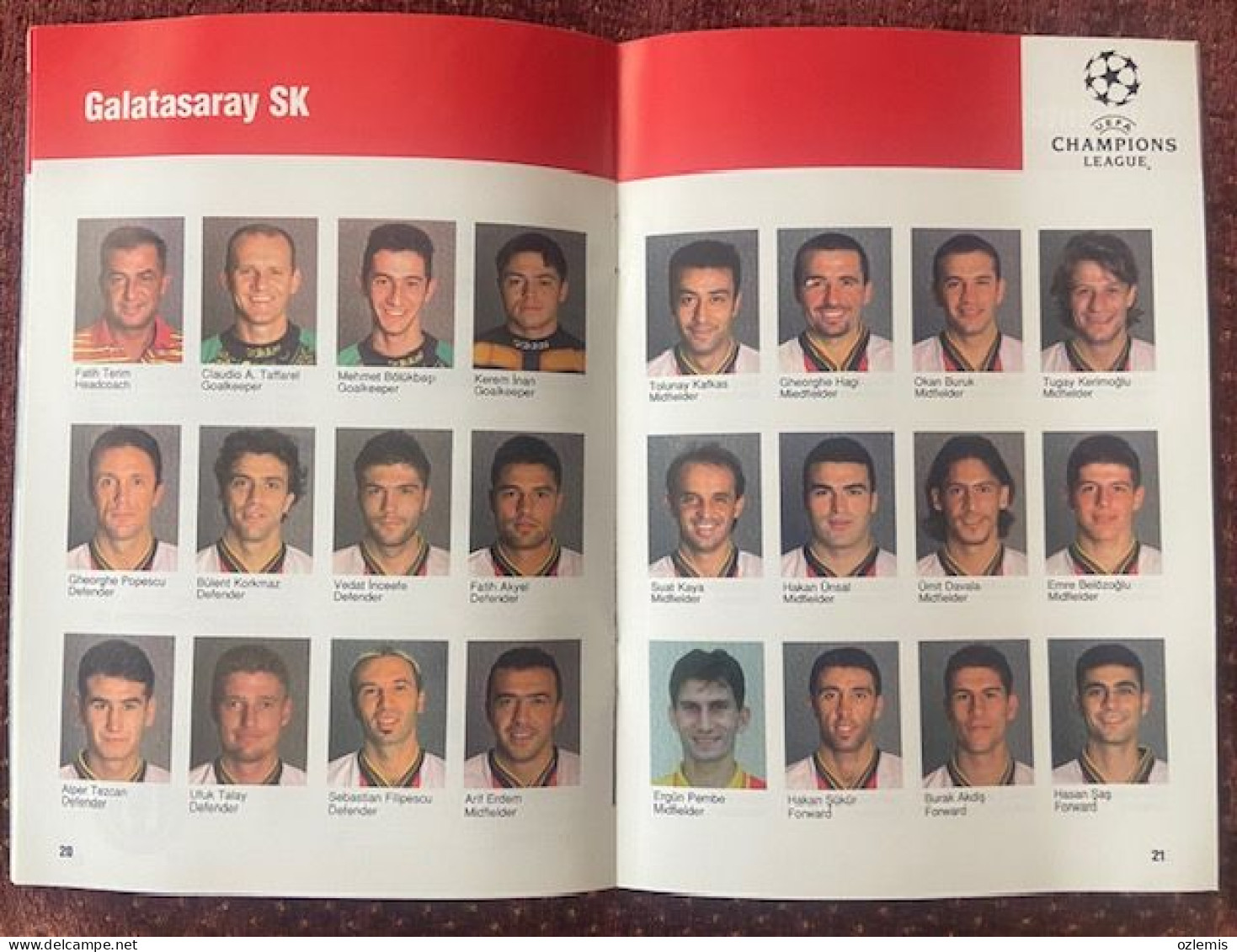 GALATASARAY - JUVENTUS FC  ,UEFA CHAMPIONS LEAGUE ,MATCH SCHEDULE ,1998 - Libri