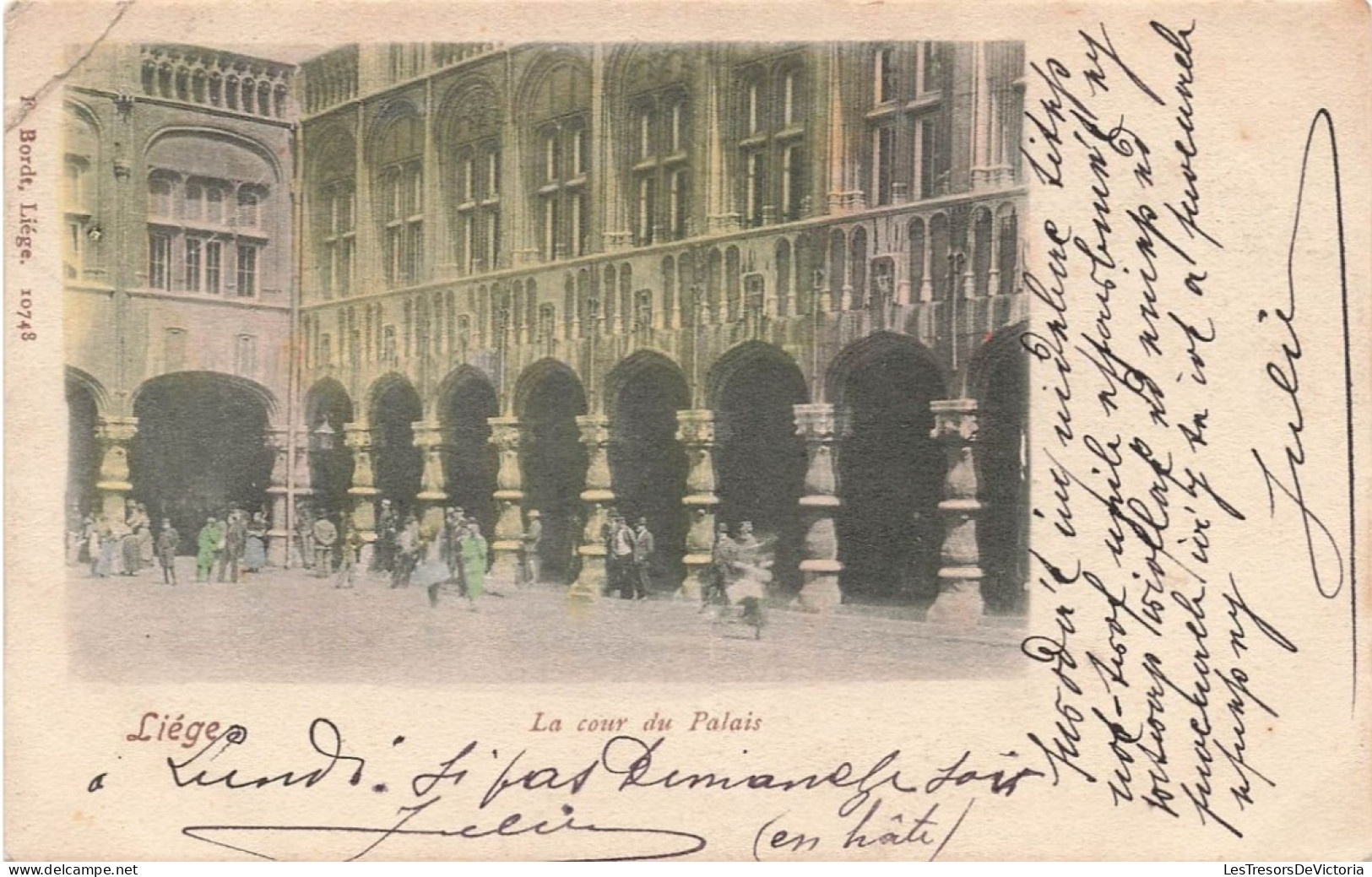 BELGIQUE - Liège - La Cour Du Palais - Animé - Carte Postale Ancienne - Liege