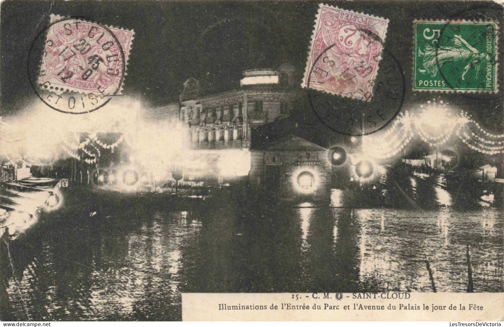 FRANCE - Saint-Cloud - Illuminations De L'entrée Du Parc Et L'avenue Du Palais ... - Carte Postale Ancienne - Saint Cloud