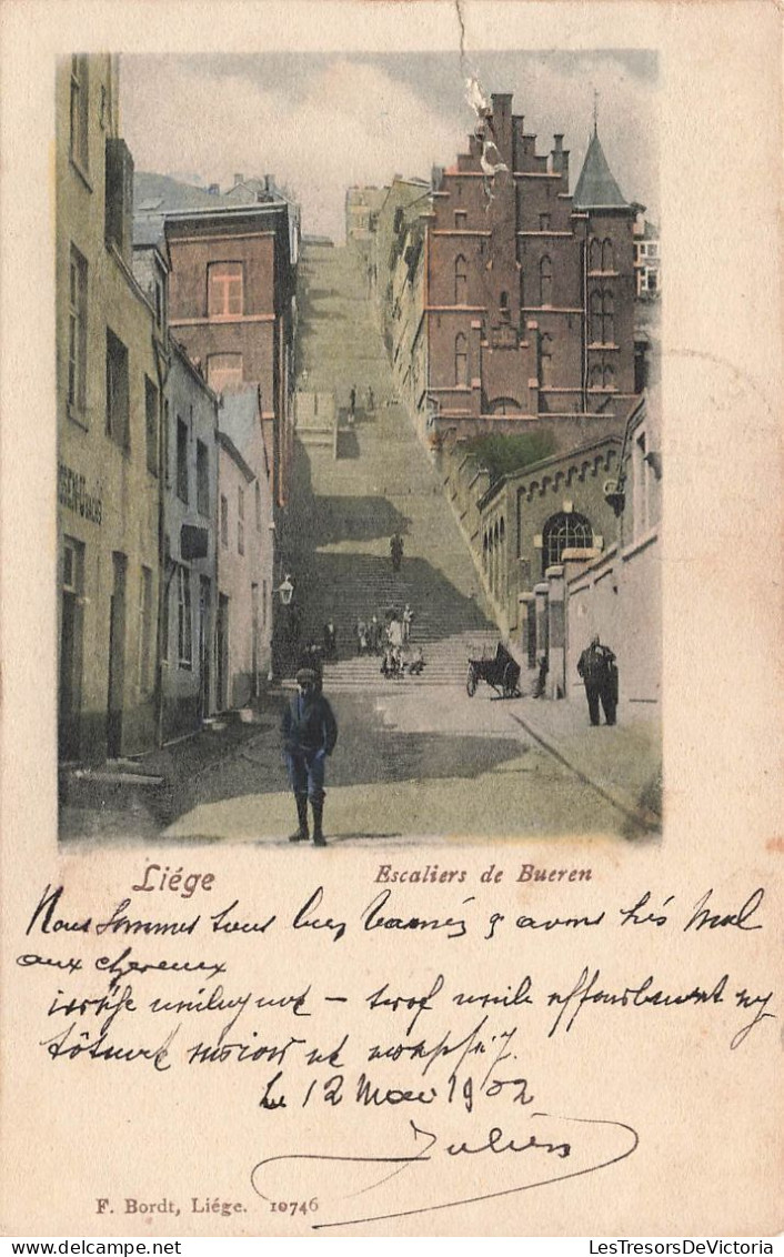 BELGIQUE - Liège  - Escaliers De Bueren - Animé - Carte Postale Ancienne - Liege