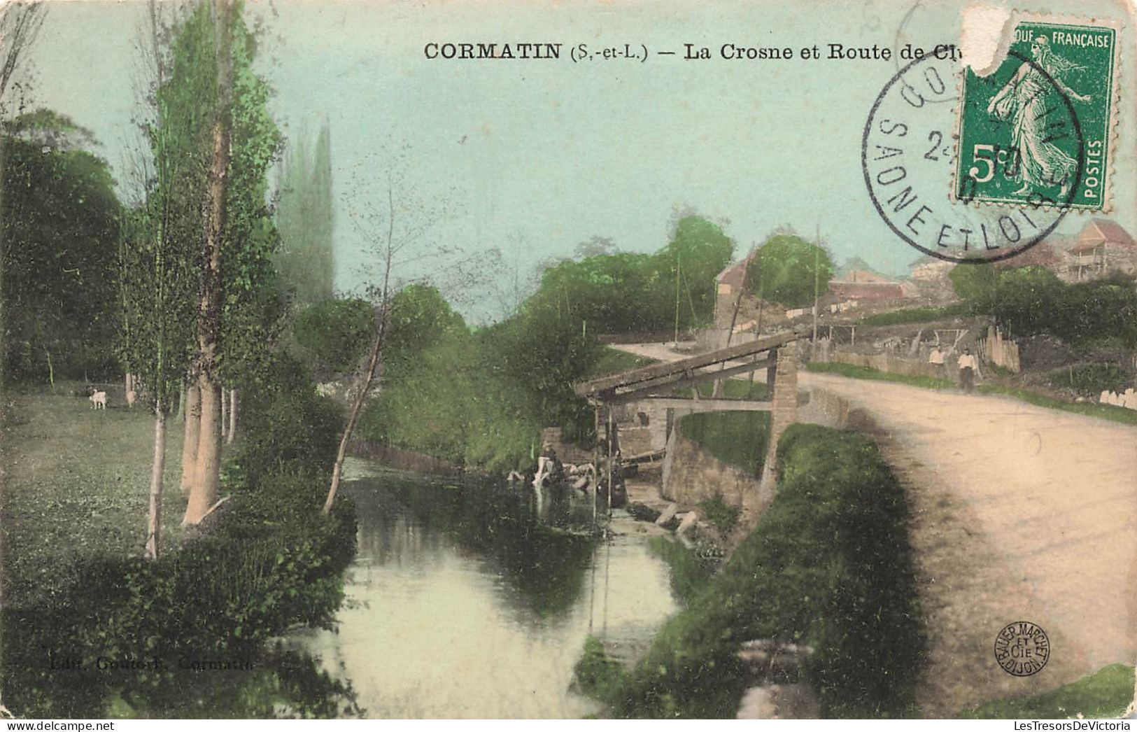 FRANCE - Cormartin - La Crosne Et Route De Cluny - Colorisé - Carte Postale Ancienne - Cluny