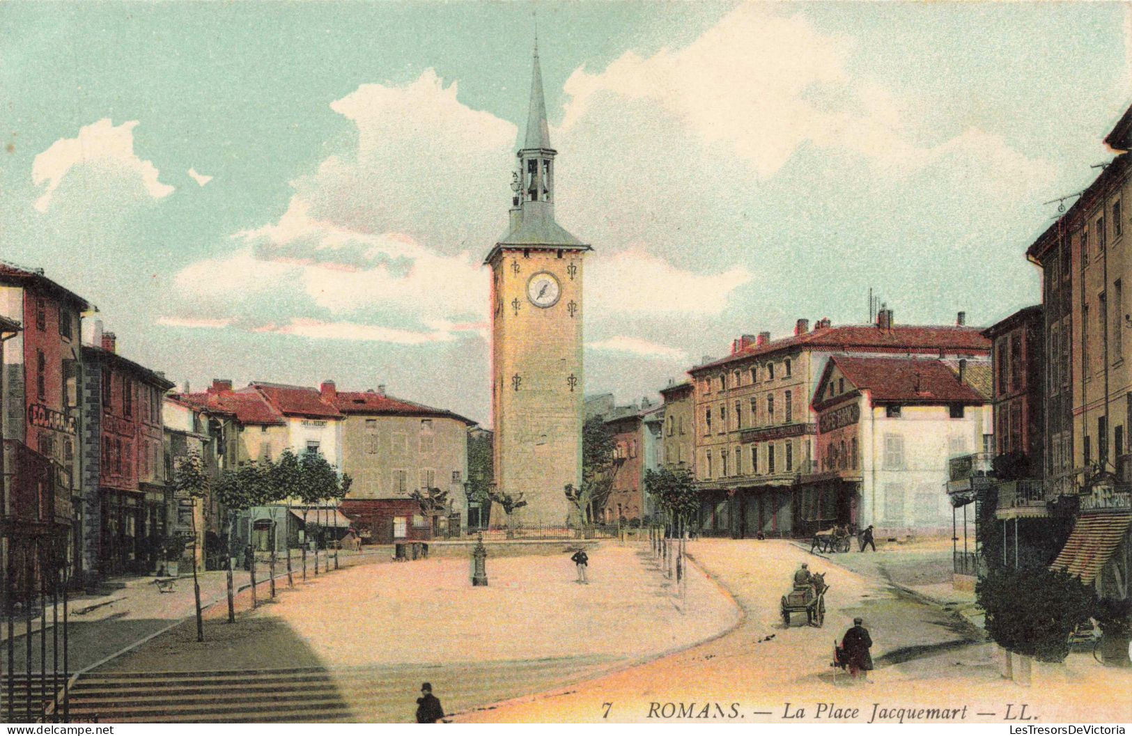 FRANCE - Romans - La Place Jacquemart - LL - Colorisé - Carte Postale Ancienne - Romans Sur Isere