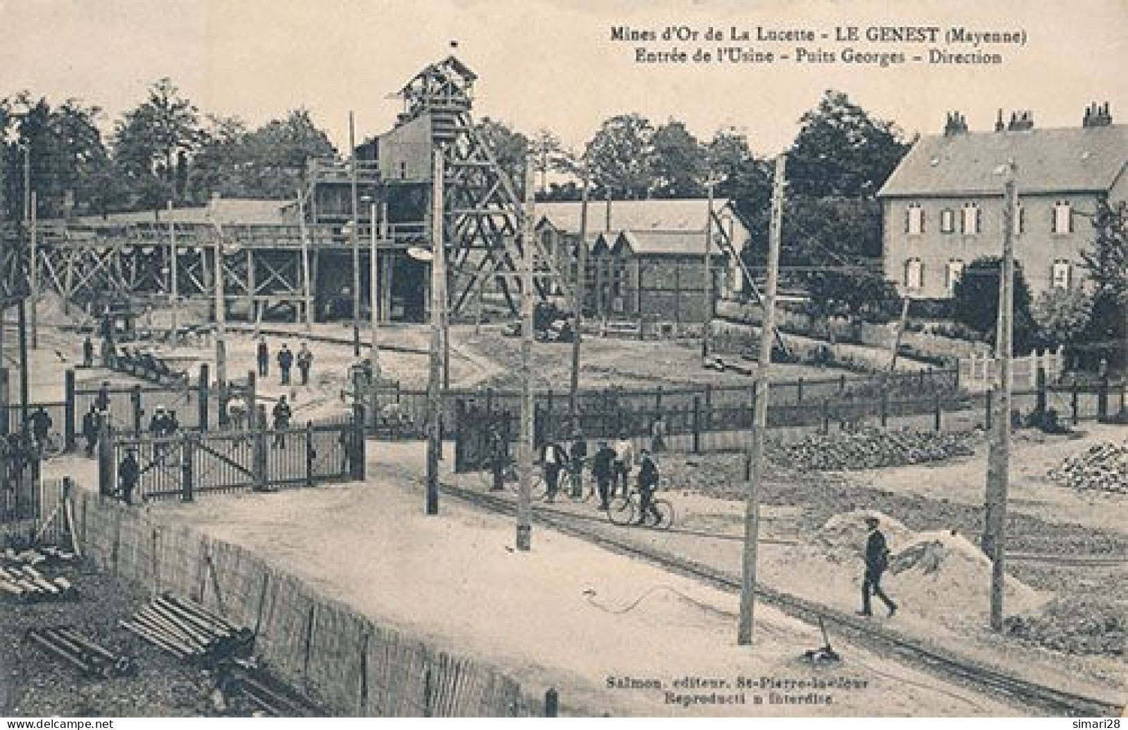 LE GENEST - MINES D'OR DE LA LUCETTE - ENTREE DE L'USINE -PUITS GEORGES - DIRECTION - Le Genest Saint Isle