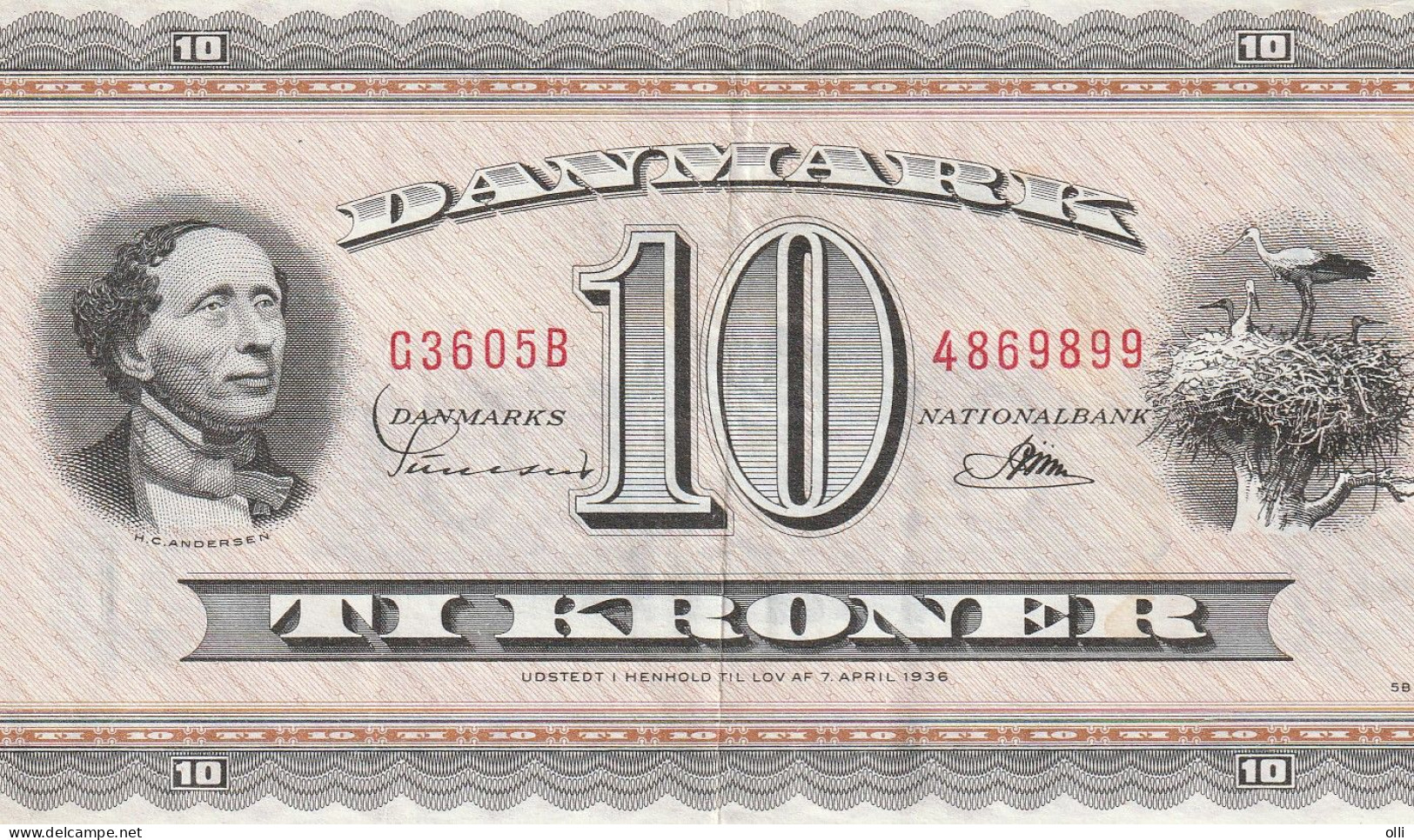 DANEMARK 10 KRONER 1954-74P-44  VF - Danemark