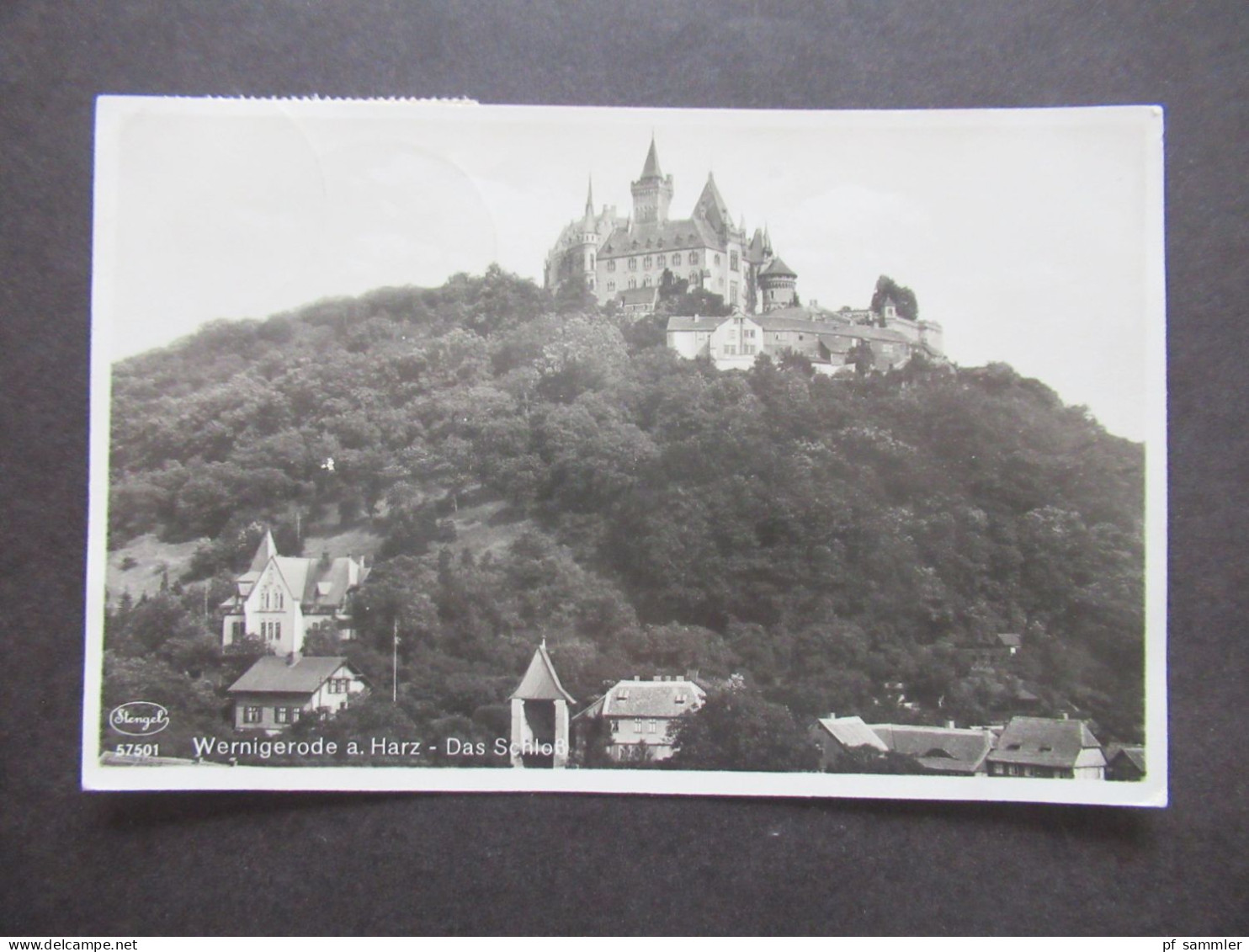 Echtfoto AK DR 1934 Wernigerode A. Harz Das Schloß Hindenburg MeF Als Auslands PK Nach Abbazia Pension Primavera - Wernigerode