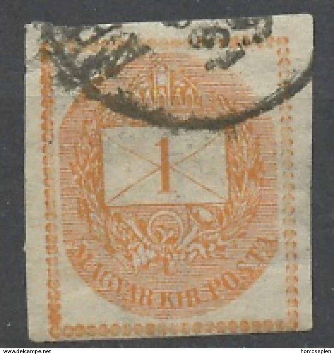 Hongrie - Hungary - Ungarn Journaux 1874 Y&T N°J3 - Michel N°ZM3 (o) - 1k Couronne Et Cor Postal - Journaux