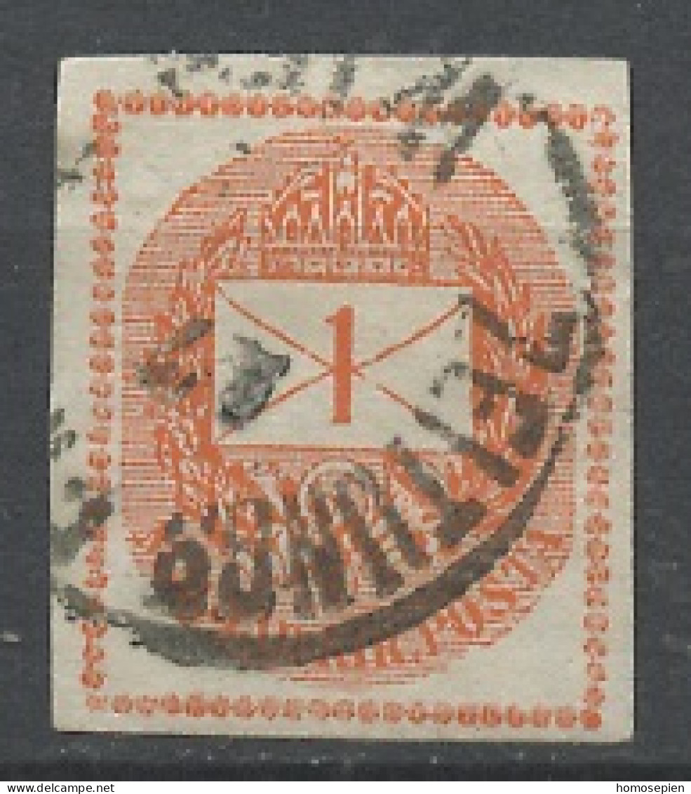 Hongrie - Hungary - Ungarn Journaux 1874 Y&T N°J3b - Michel N°ZM3 (o) - 1k Couronne Et Cor Postal - Journaux
