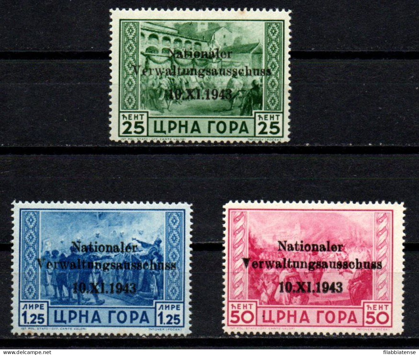 1943 - Italia - Occupazione Tedesca Del Montenegro 10/12 Soprastampati  ------- - Occup. Tedesca: Montenegro