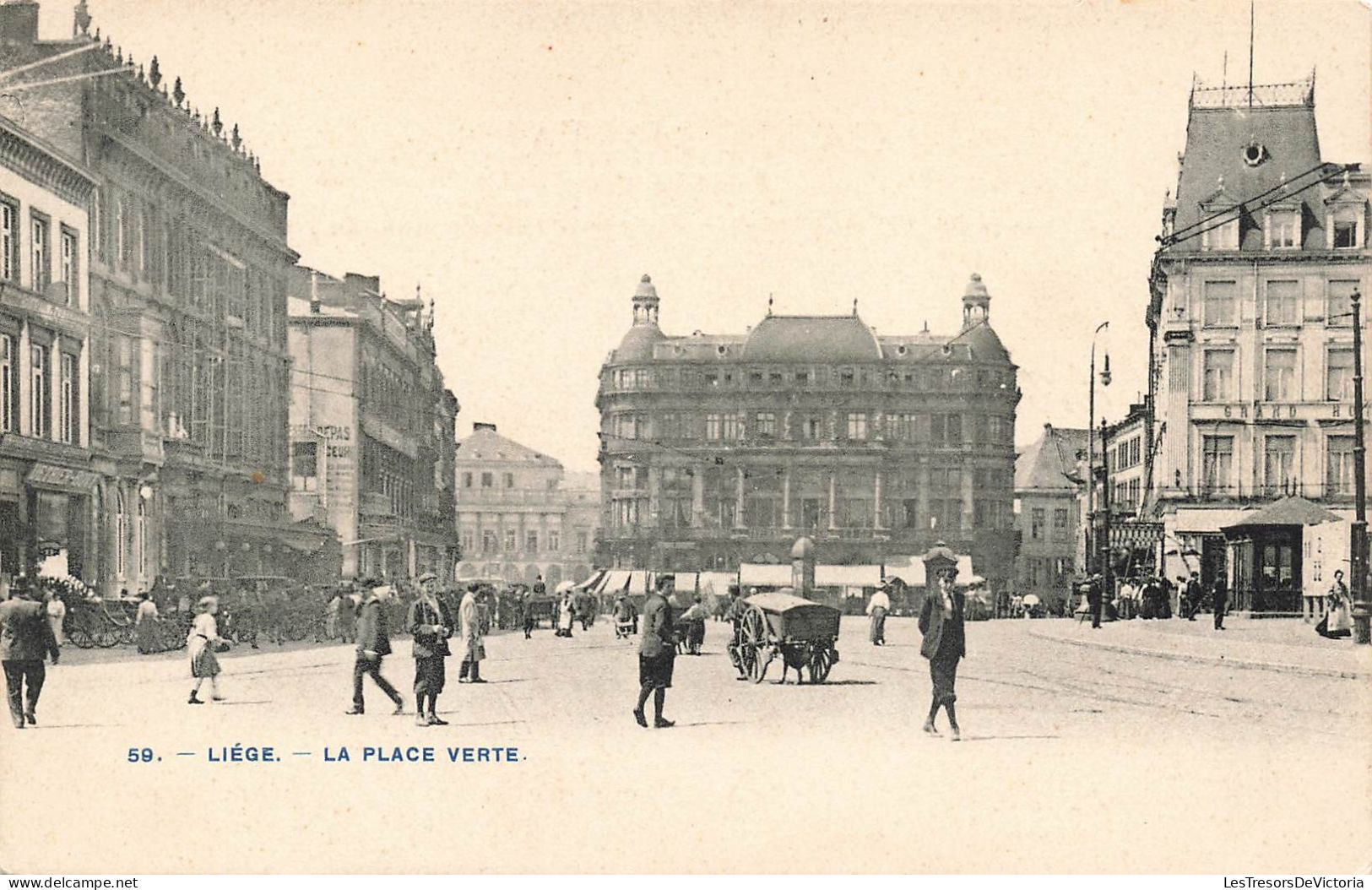 BELGIQUE - Liège - La Place Verte - Animé - Carte Postale Ancienne - Liege