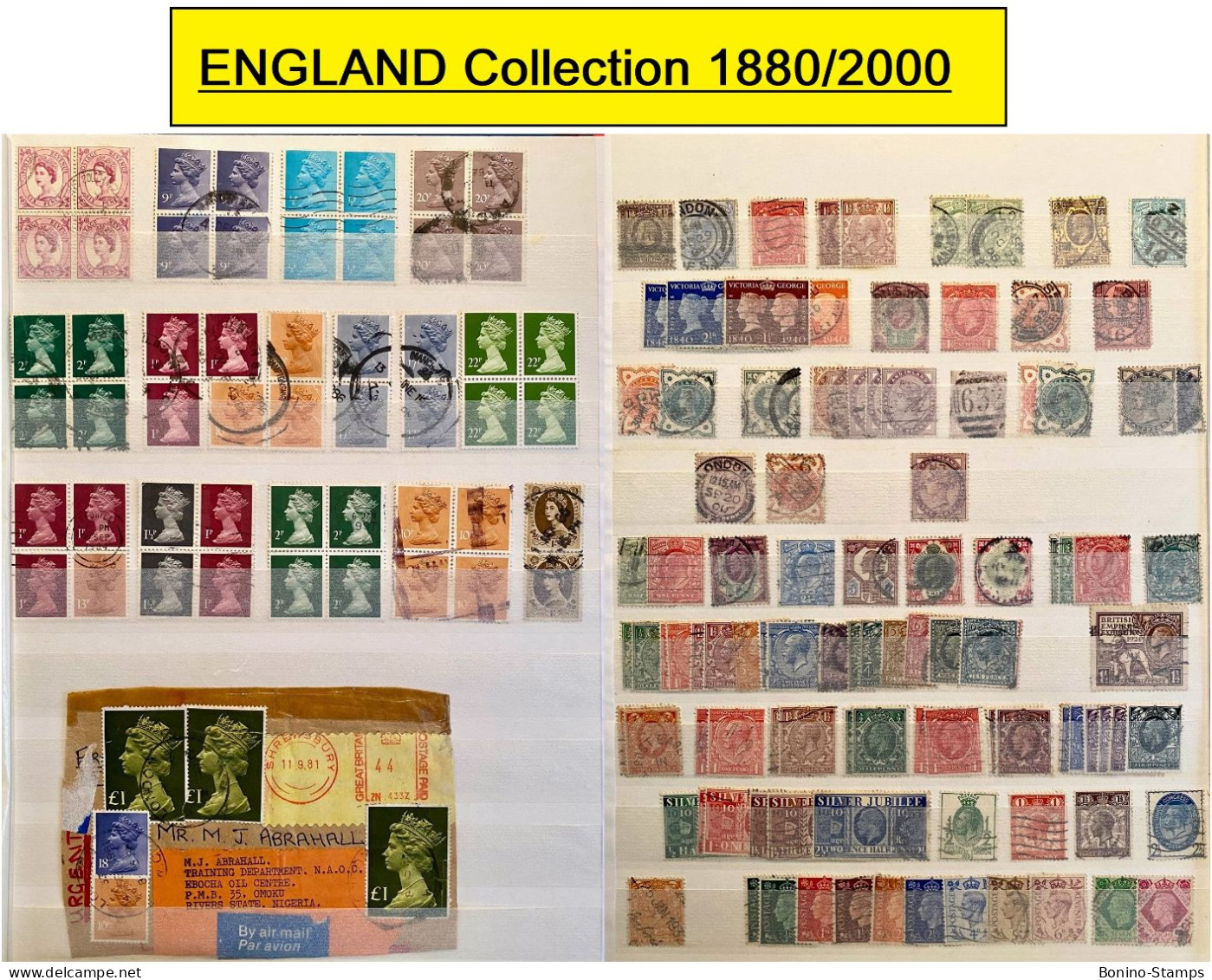 (0005) INGHILTERRA 1880-2000 - Collection (about 1.000 Stamps) - F.U. [ALBUM] - Other & Unclassified