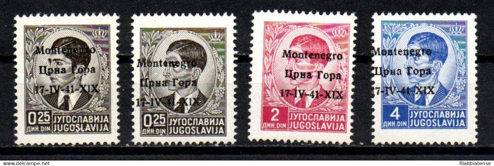 1941 - Italia - Occupazione Del Montenegro 1 X 2 + 4 + 6 Soprastampati  ------- - Montenegro