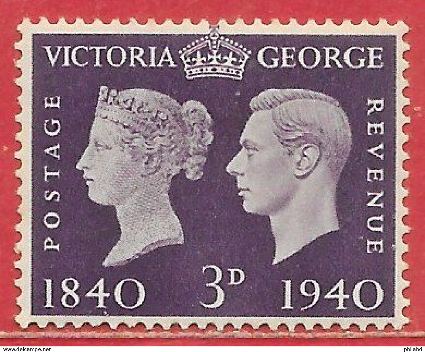 Grande-Bretagne N°232 3p Violet Foncé 1940 * - Nuevos