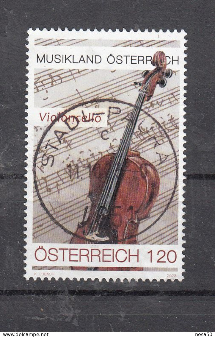 Oostenrijk 2023 Mi Nr 3700, Viool, Cello, Muziek, Music - Oblitérés