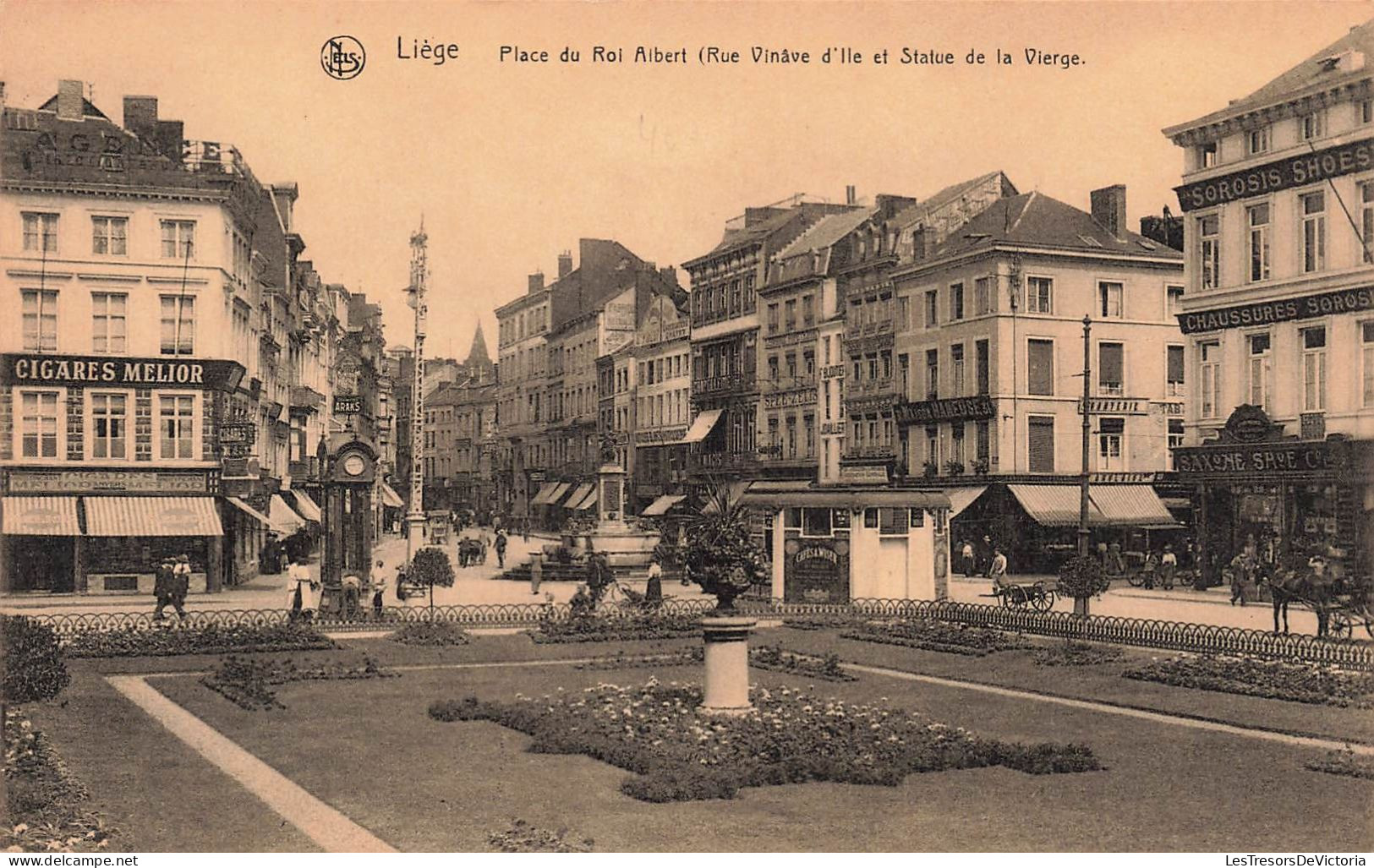 BELGIQUE - Liége - Place Du Roi Albert (Rue Vinâve D'Ile Et Statue De La Vierge) - Carte Postale Ancienne - Liege