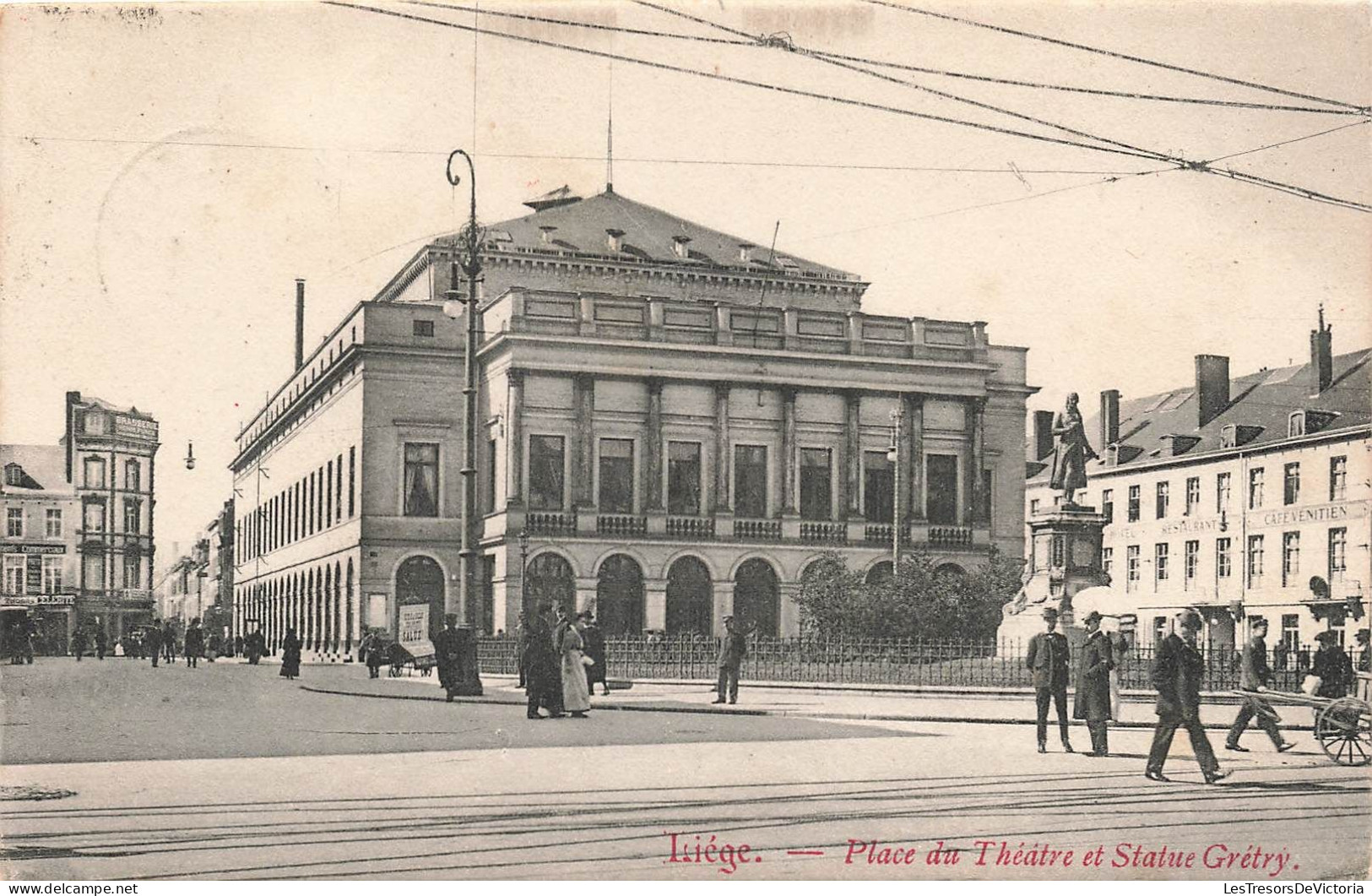 BELGIQUE - Liége - Place Du Théâtre Et Statue Gétry - Carte Postale Ancienne - Liege