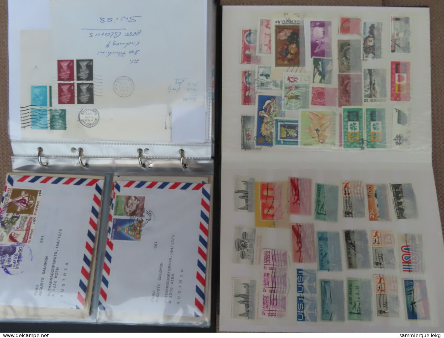 9,3 Kg 10 Alben Mit Briefmarken/Blöcke/Teilsammlungen/Lagerseiten Usw. 1 Album Mit Briefen/Karten Aus Nachlass - Kisten Für Briefmarken