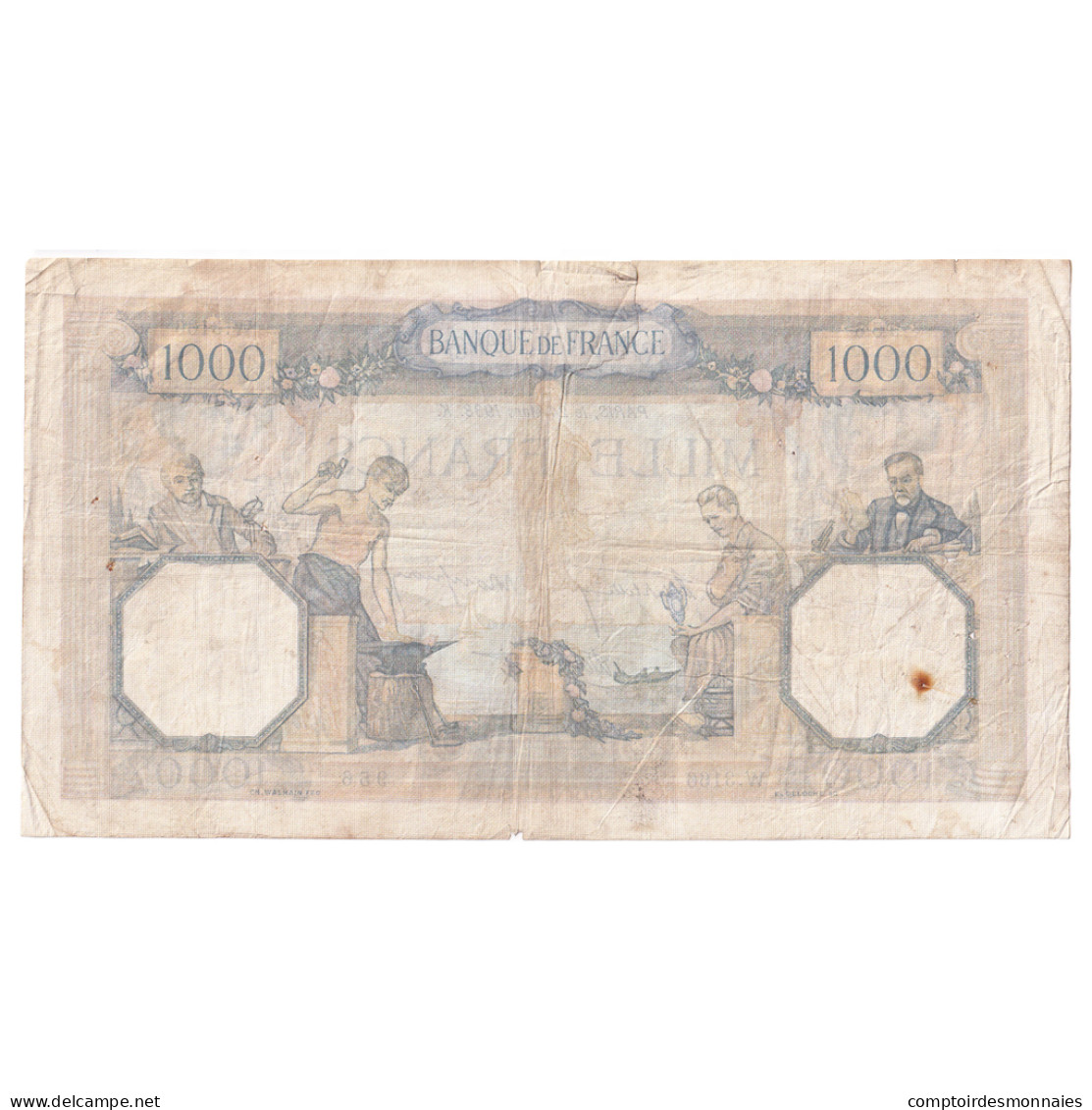 France, 1000 Francs, Cérès Et Mercure, 1938, W.3166, TTB, Fayette:38.9, KM:90c - 1 000 F 1927-1940 ''Cérès Et Mercure''