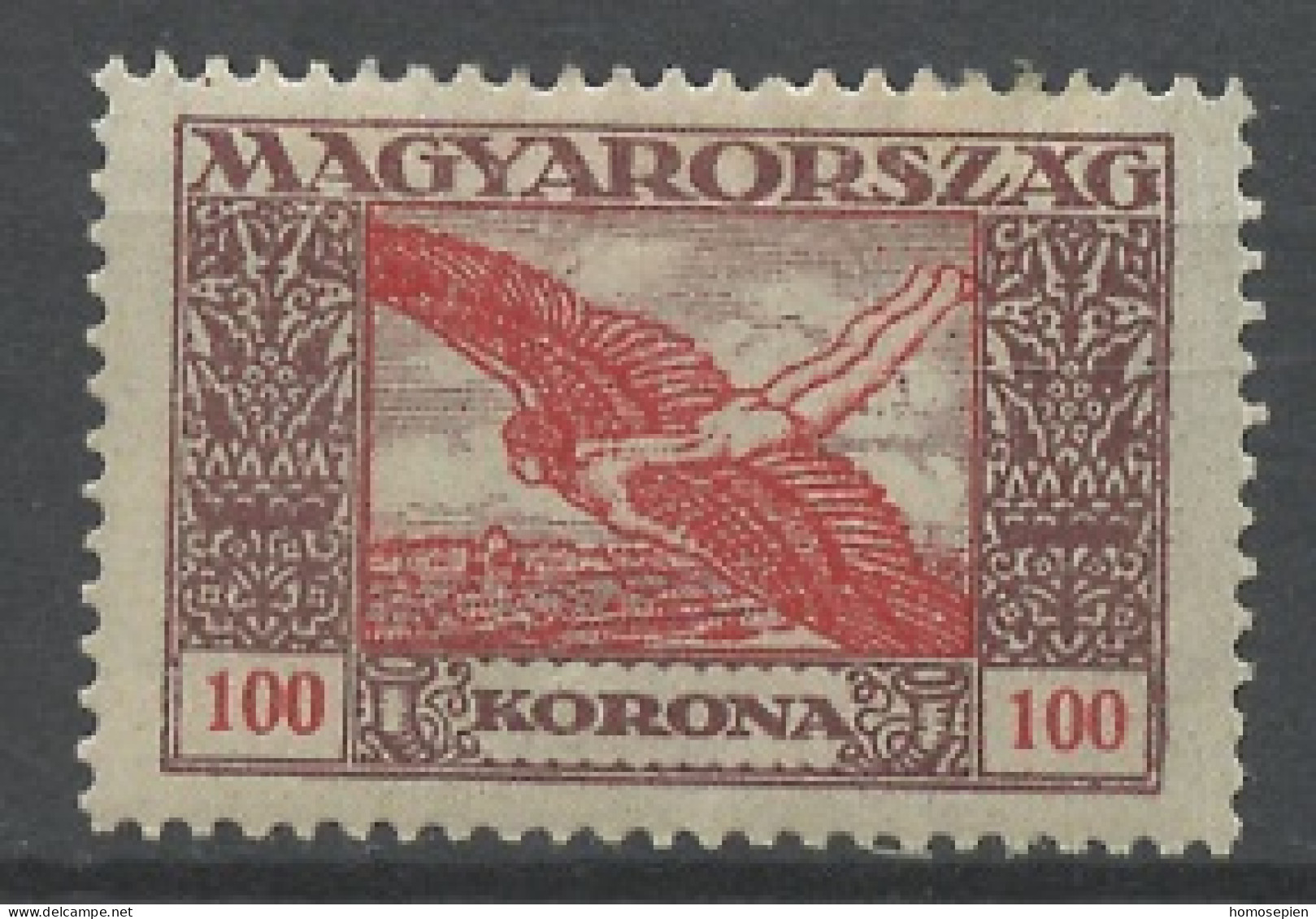Hongrie - Hungary - Ungarn Poste Aérienne 1924 Y&T N°PA6 - Michel N°F383 * - 100k Icare - Gebraucht