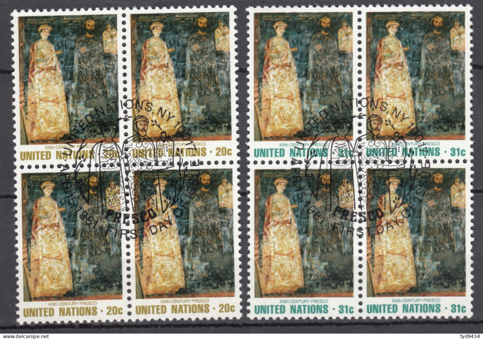 N° 337 Et N° 338 En Bloc De 4 - O - ( E 1338 ) - Used Stamps