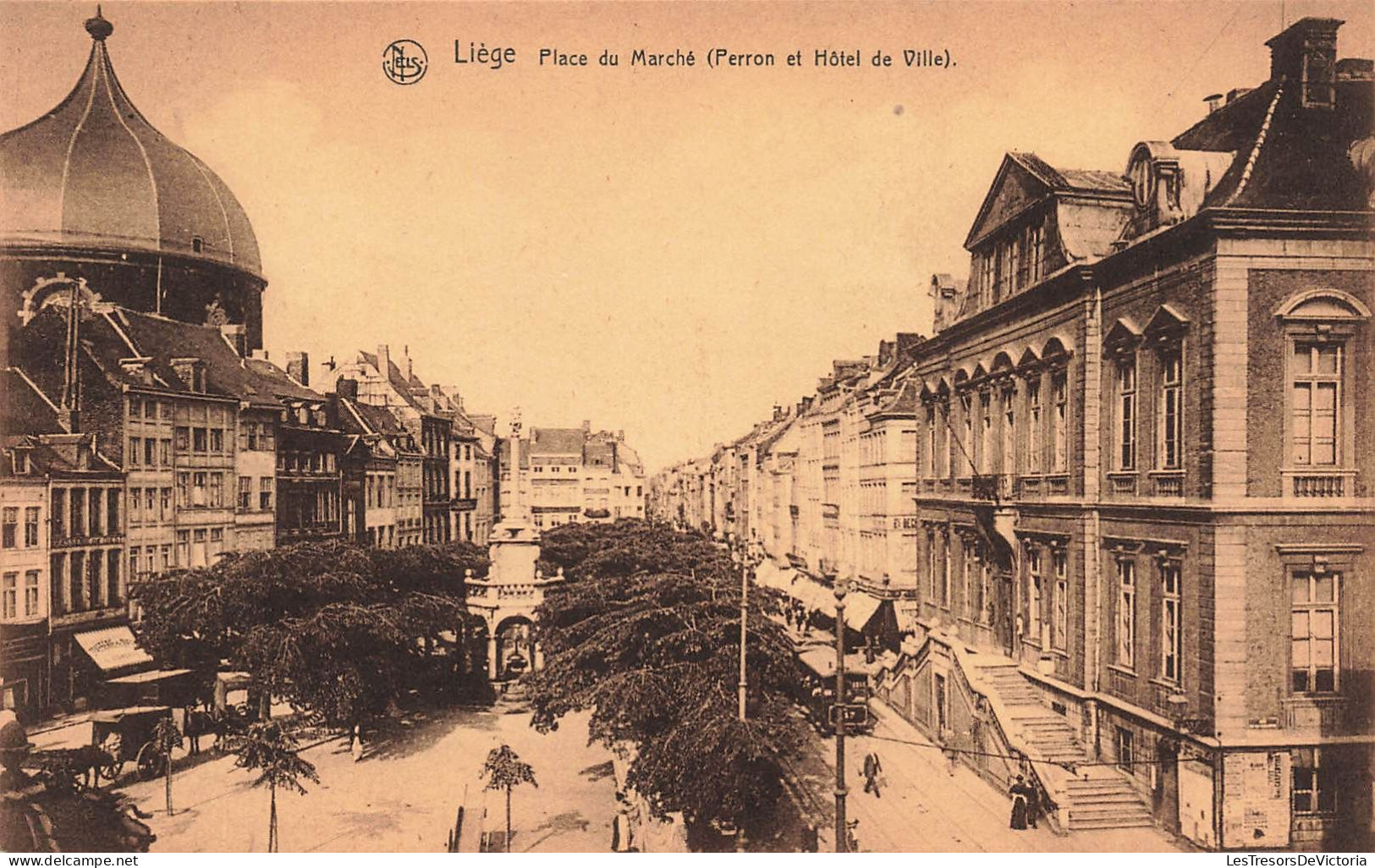 BELGIQUE - Liége - Place Du Marché (Perron Et Hôtel De Ville) - Carte Postale Ancienne - Liege