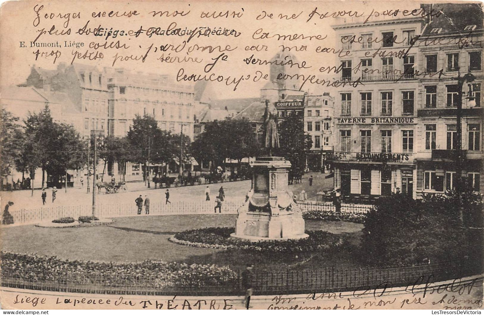 BELGIQUE - Liége - La Place Du Théâtre  - Carte Postale Ancienne - Liege