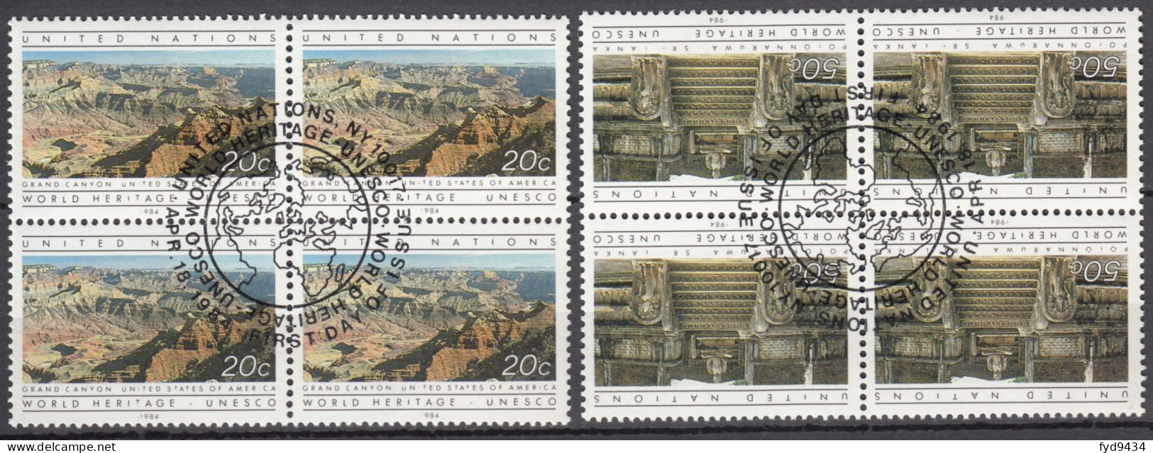 N° 412 Et N° 413 En Bloc De 4 - O - ( E 239 ) - Used Stamps