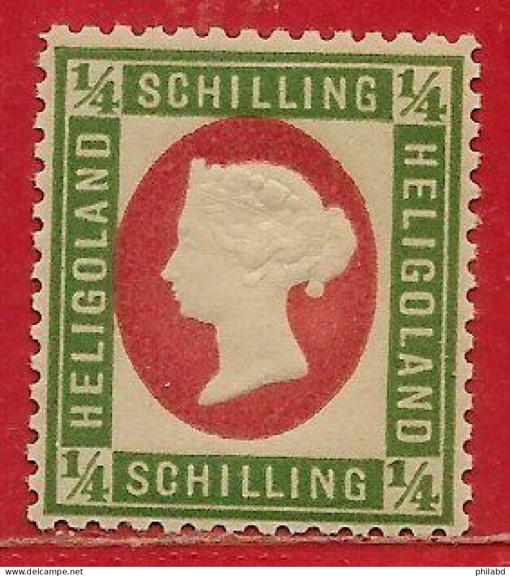 Heligoland N°5a 0,25S Carmin & Vert 1869-74 ** - Heligoland (1867-1890)