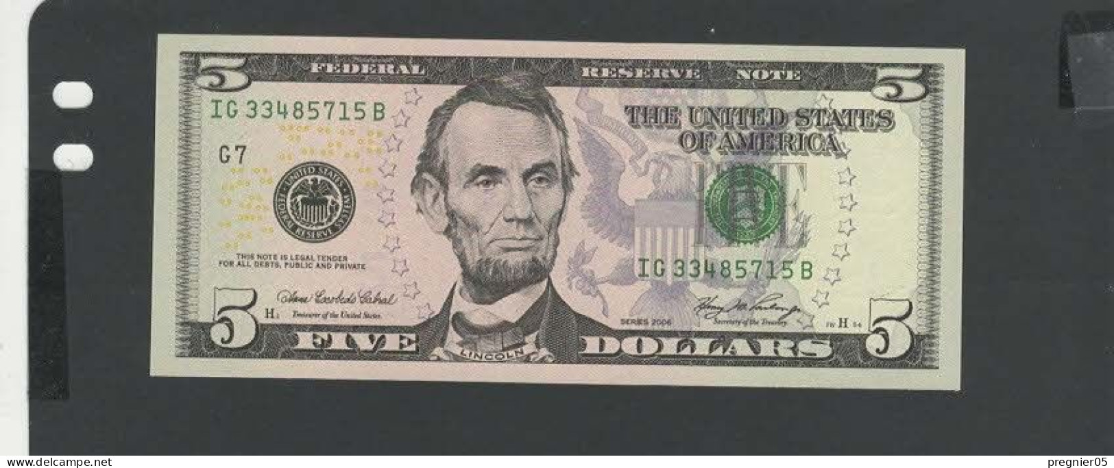 USA - Billet 5 Dollar 2006 NEUF/UNC P.524 § IG - Billetes De La Reserva Federal (1928-...)