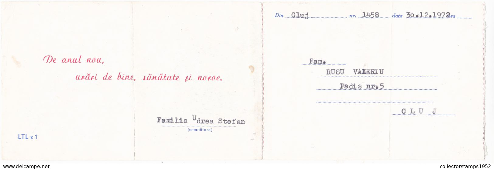 SKIER,TELEGRAM, TELEGRAPH, 1968, ROMANIA,cod.025/66,LTLx1,VERY RARE! - Télégraphes