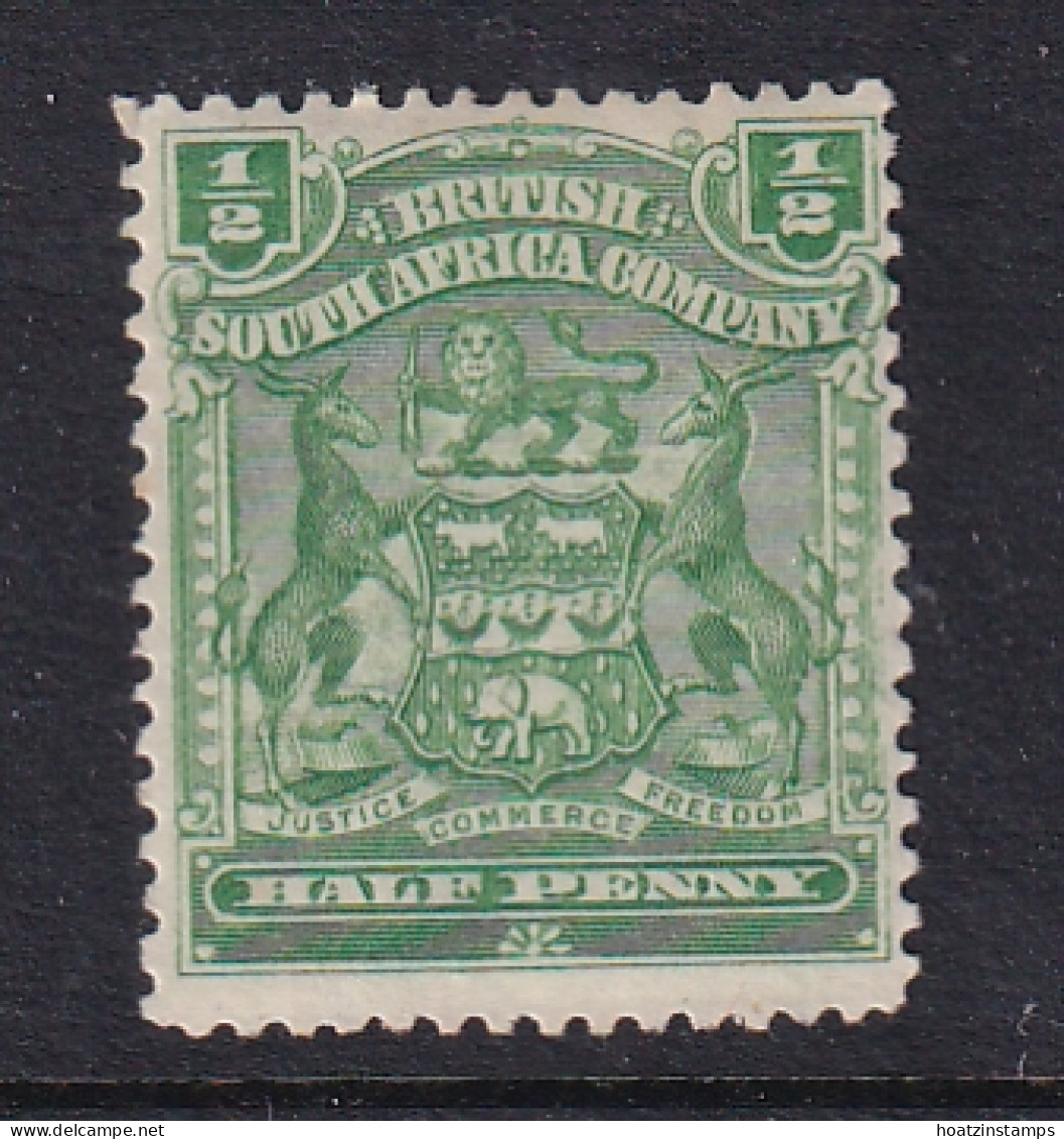 Rhodesia - BSAC: 1898-1908   Arms    SG75     ½d   Dull Bluish Green  MH    - Other & Unclassified