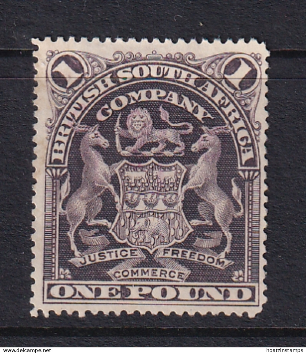 Rhodesia - BSAC: 1898-1908   Arms    SG90     £1   [Perf: 15½]        MH    - Autres & Non Classés