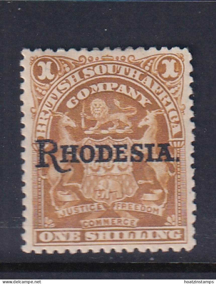 Rhodesia - BSAC: 1909/12   Arms 'Rhodesia' OVPT    SG107     1/-   Bistre          Used    - Altri & Non Classificati